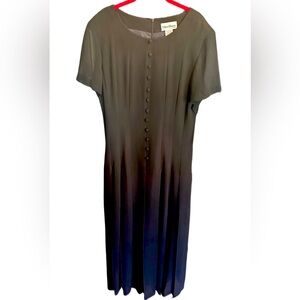 NWT Vintage Classic Black button front pleated midi dress by Ultra Dress